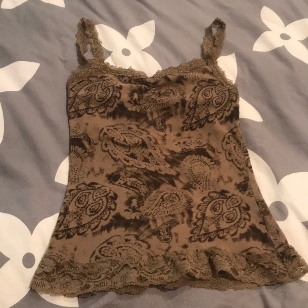 Tan and brown summer tank top